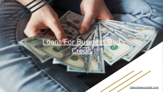 Loans For Business Bad Credit