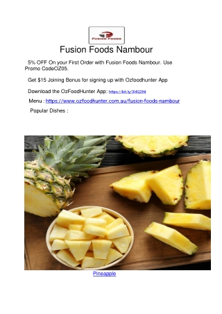 5% off - Fusion Foods Takeaway Menu Nambour, QLD