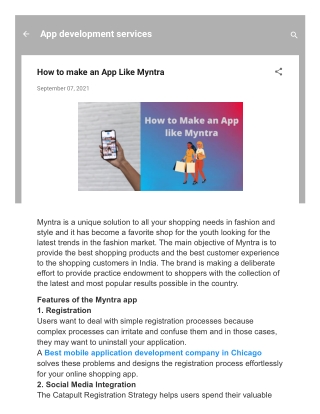 How to make an App Like Myntra