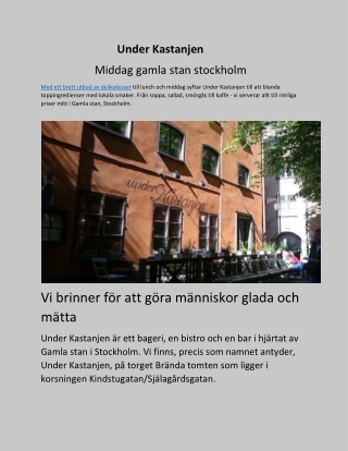 Middag gamla stan stockholm