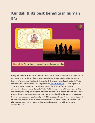 Kundali & its best benefits in human life