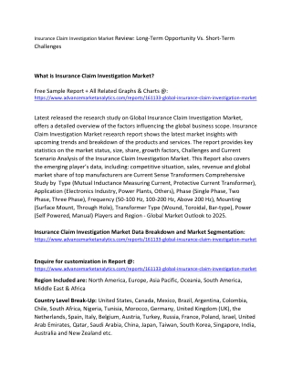 Insurance Claim Investigation Market