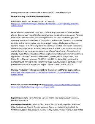 Planning Production Software Market