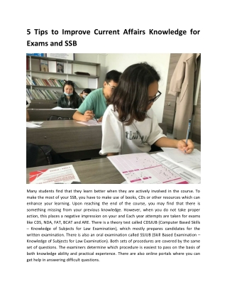 5 Tips to Improve Current Affairs Knowledge for Exams and SSB