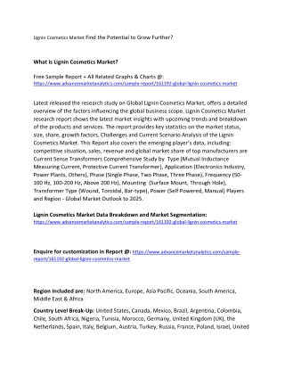 Lignin Cosmetics Market