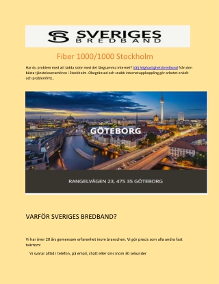 Bredband Företag Stockholm