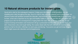 10 Natural skincare products for instant glow