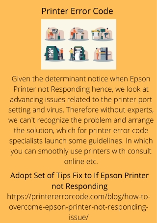 Adopt Set of Tips Fix to If  Epson Printer not Responding