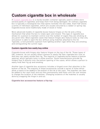 Cigarette Box Art - Changing the Way We Smoke