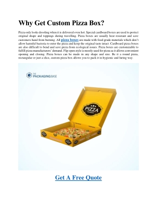 Get Custom Pizza Box At Wholesale Rate