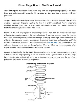 Piston Rings How to File-Fit and Install