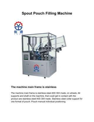 Spout Pouch Filling Machine