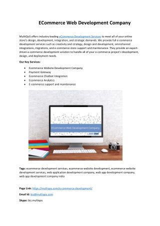 ECommerce Web Development Company