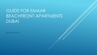 Guide For Emaar Beachfront Apartments Dubai