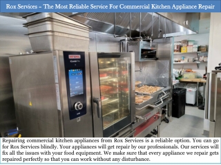 Rox Services – The Most Reliable Service For Commercial Kitchen Appliance Repair