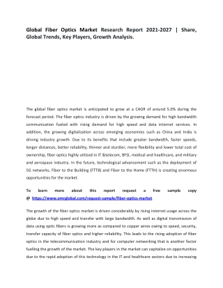 Global Fiber Optics Market Research Report 2021