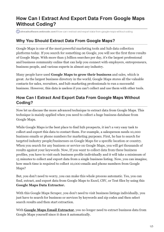 1How Can I Extract And Export Data From Google Maps Without Coding