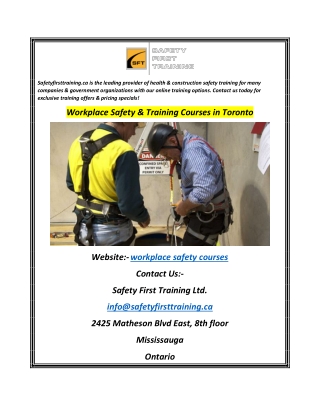 Workplace Safety & Training Courses in Toronto