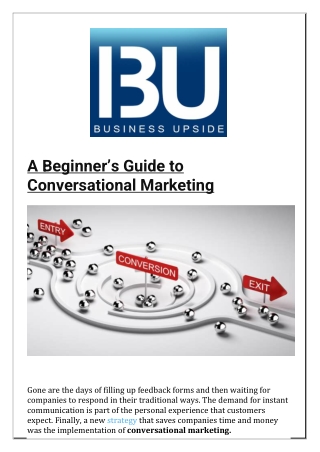 A Beginners Guide to Conversational Marketing