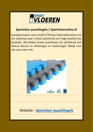 Sportvloer puzzeltegels | Sportvloeronline.nl