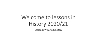 Welcome to lessons in History 2021/22