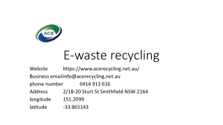 e waste recycling