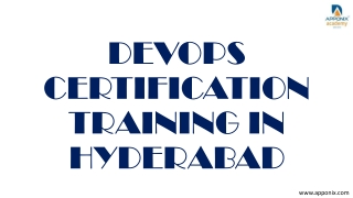 DEVOPS CERTIFICATION TRAINING IN HYDERABAD BY APPONIX