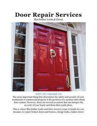 Door Repair Services In Washington DC