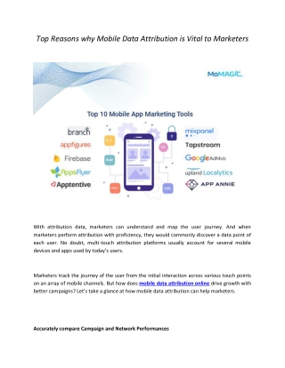 Top Reasons why Mobile Data Attribution is Vital to Marketers