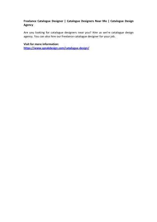Freelance Catalogue Designer | Catalogue Designers Near Me | Catalogue Design Ag