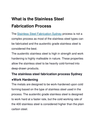 Stainless Steel Fabrication Sydney