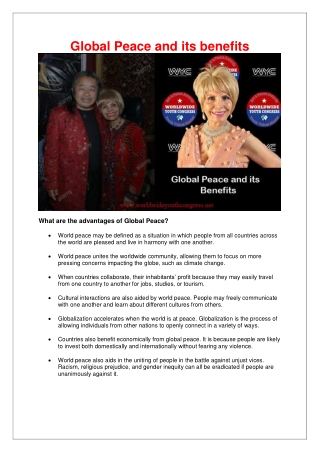 Global Peace and its benefits