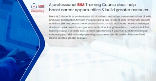 A professional BIM Training Course does help boost career opportunities and buil