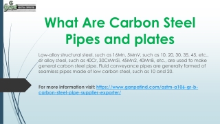 What Are Carbon Steel Pipes and plates