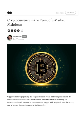 Cryptocurrency in the Event of a Market Meltdown