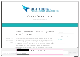 Factors to Keep in Mind Before You Buy Portable Oxygen Concentrators