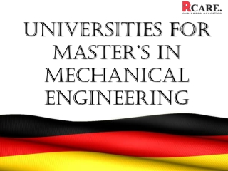 List of Universities For Master’s In Mechanical Engineering