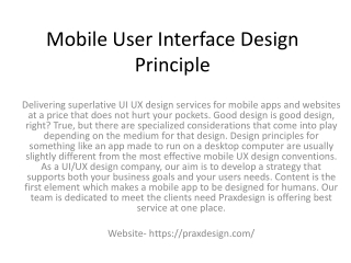 Mobile User Interface Design Principle