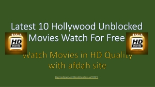 List of Latest Films Streaming on Afdah