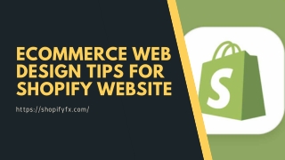 Ecommerce Web Design Tips For Shopify Website