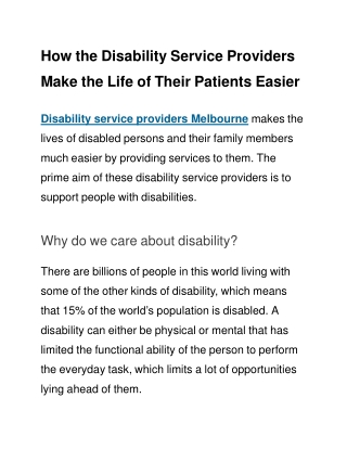 Disability service providers Melbourne
