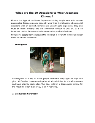10 Occasions to wear a Kimono