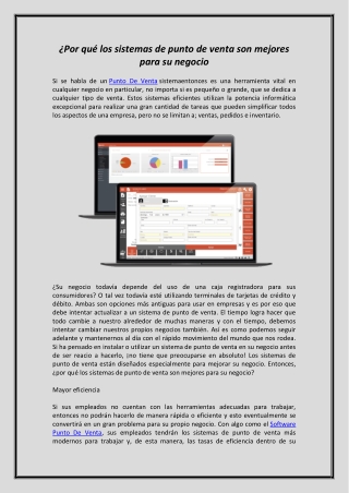 ¿Por qué los sistemas de punto de venta son mejores para su negocio