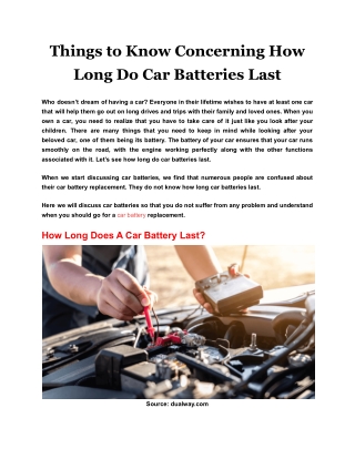 Things to Know Concerning How Long Do Car Batteries Last