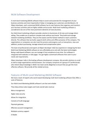 MLM Software Development