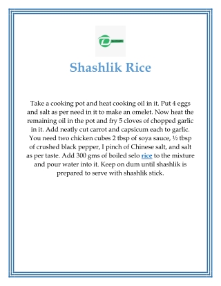 Shashlik Rice