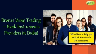 Trade Finance in Dubai – Bronze Wing Trading
