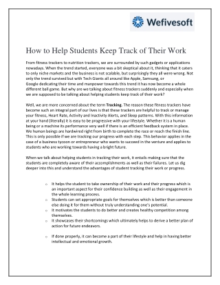 How to Help Students Keep Track of Their Work