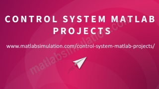Control System MATLAB Projects Research Help