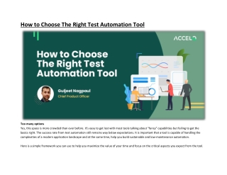 How to Choose The Right Test Automation Tool